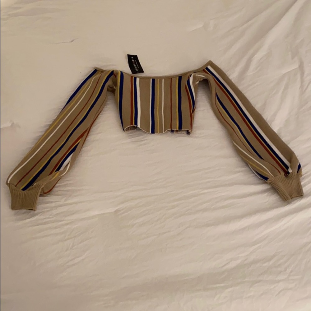 Fashion Nova Nicole Cropped Peasant Shirt